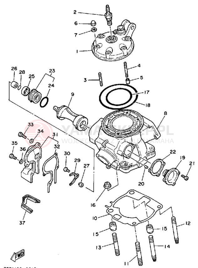 Schemat "głowica" do Yamaha WR250ZE