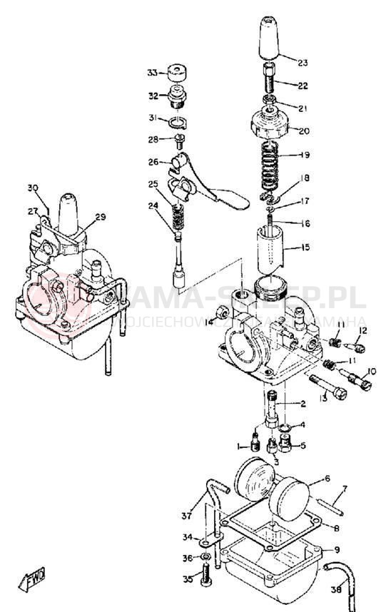 Schemat "Gaźnik" do Yamaha YAS1C