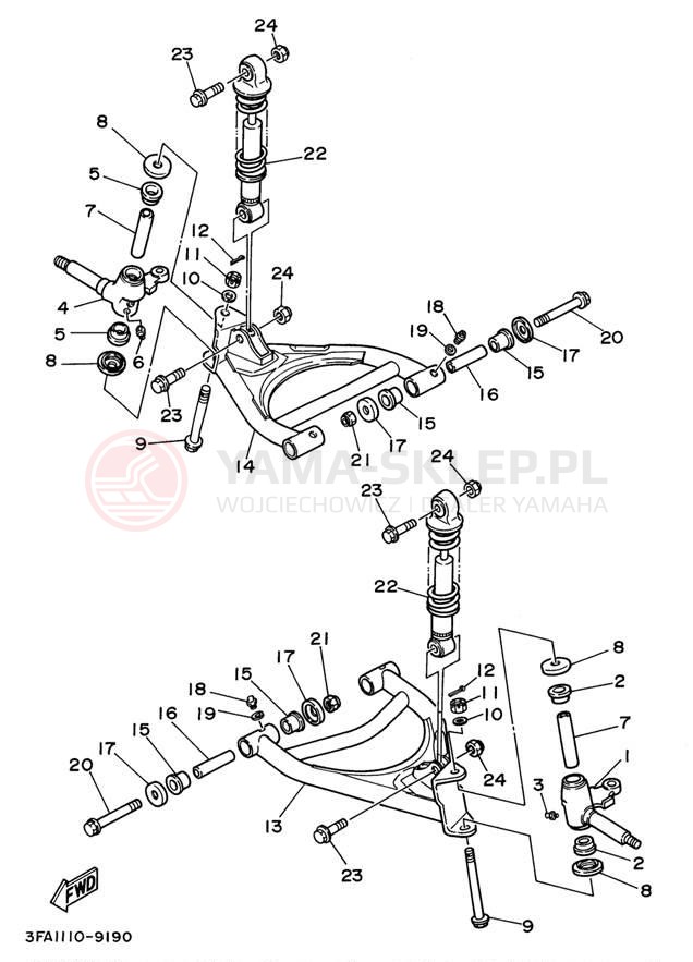 Schemat "Koło przód" do Yamaha BREEZE YFA1K