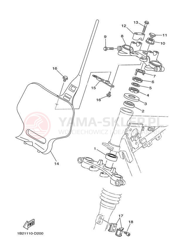 Schemat "Półki zawieszenia" do Yamaha TT-R125L TTR125LT