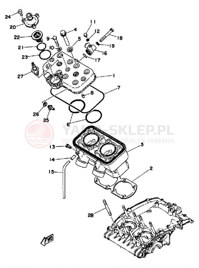 Schemat "głowica" do Yamaha TZ250C/TZ350C