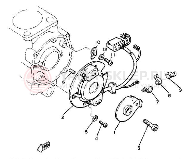 Schemat "Układ zapłonowy" do Yamaha XJ650 XJ650G