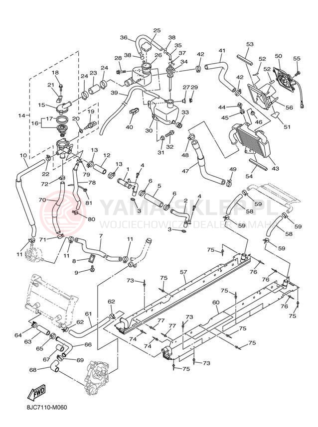 Schemat "Układ chlodzenia" do Yamaha APEX SE RX10PSDW/RX10PSDB