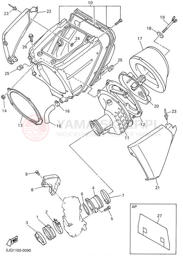 Schemat "Wtrysk paliwa" do Yamaha YZ426 YZ426FN