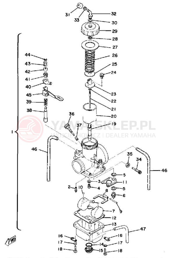 Schemat "Gaźnik" do Yamaha IT250F