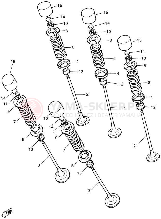 Schemat "zawory" do Yamaha FZ1 FZS1000N/FZS1000NC