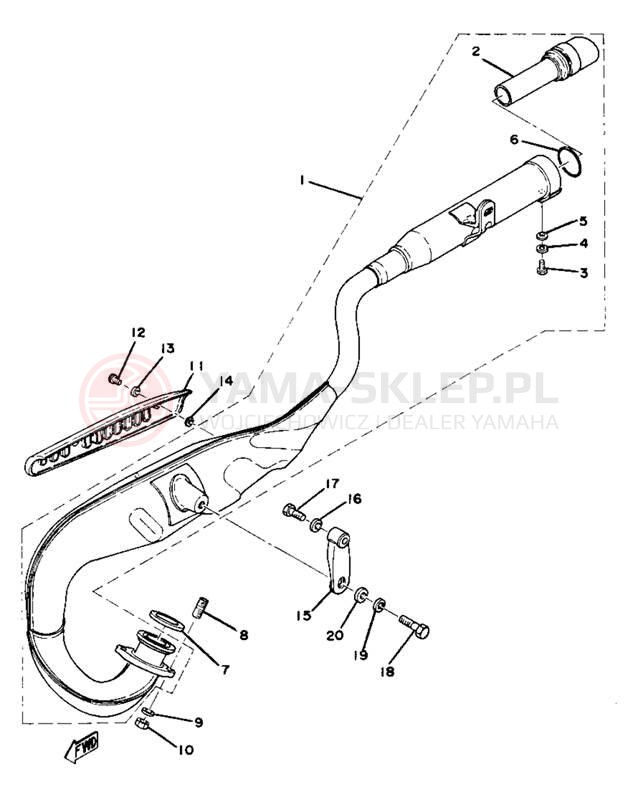 Schemat "Wydech końcowy" do Yamaha YZ80F