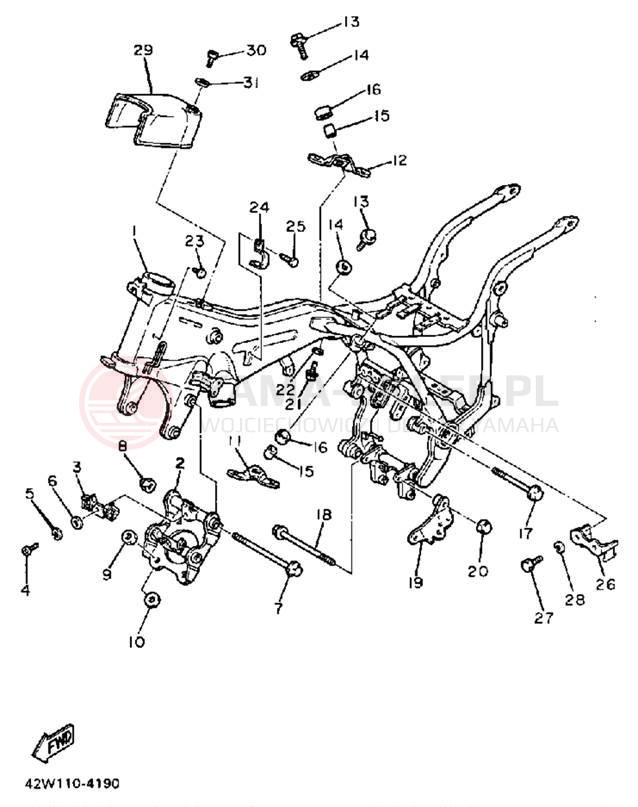 Schemat "rama" do Yamaha VIRAGO 700 XV700L/XV700LC