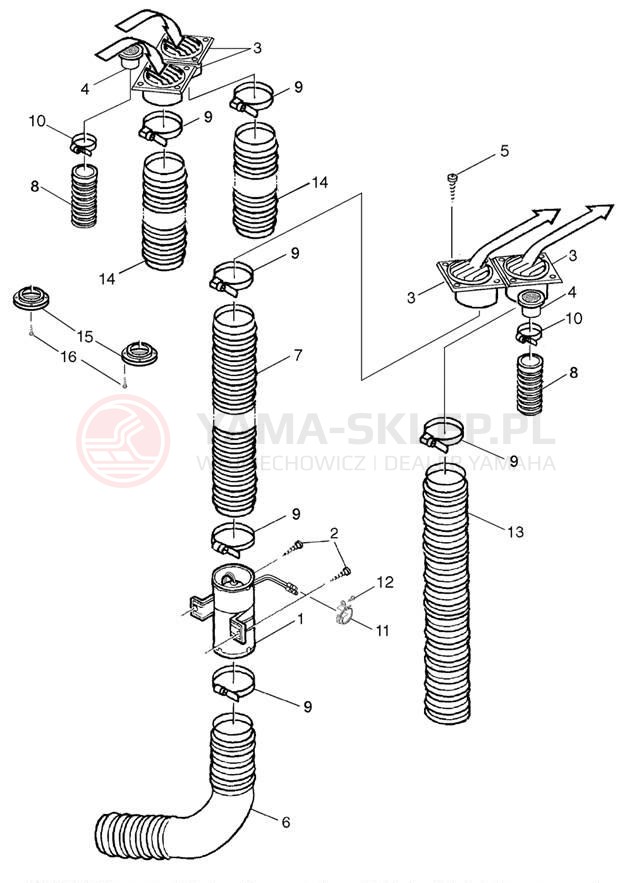 Schemat "odpowietrzenie" do Yamaha AR210 LST1200DB