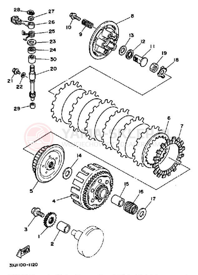 Schemat "sprzęgło" do Yamaha YZ125B