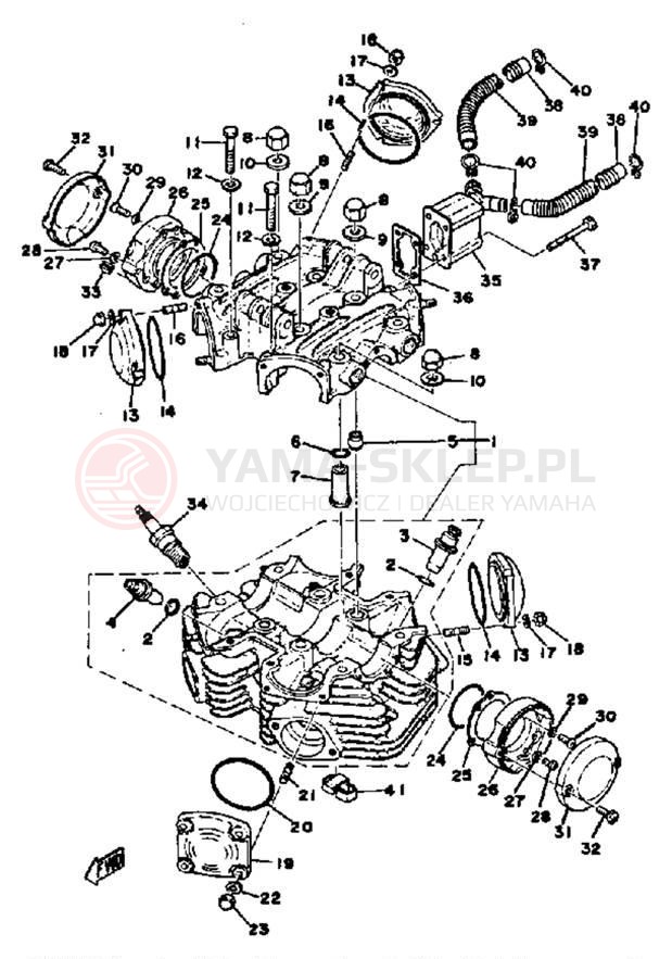 Schemat "Głowica - pokrywa" do Yamaha XS650C