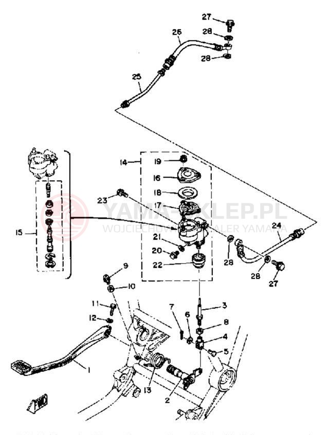 Schemat "hamulec" do Yamaha XS1100SH