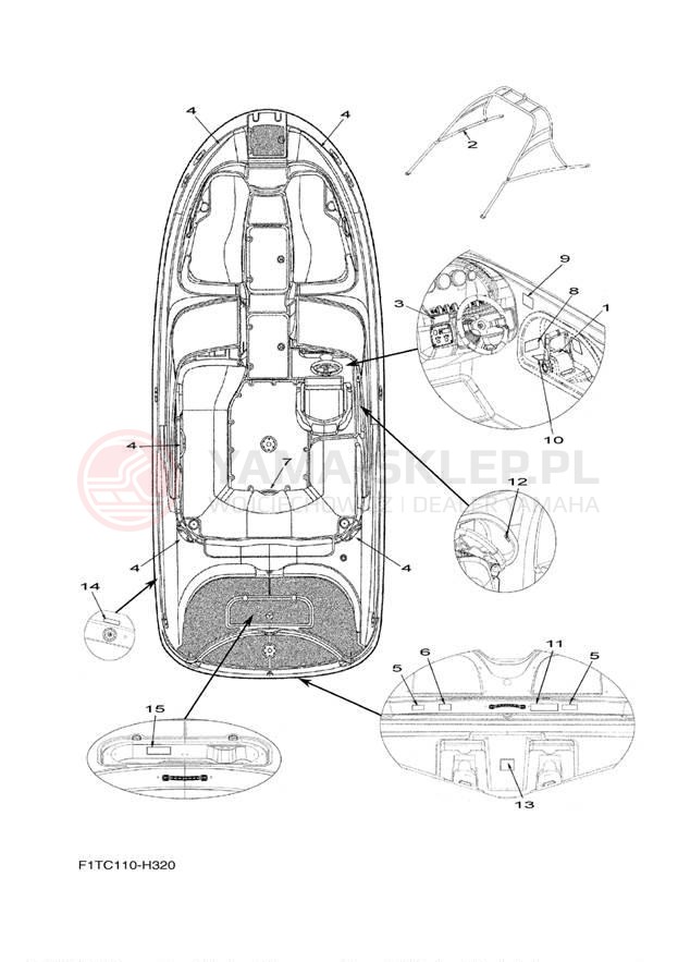 Schemat "naklejki" do Yamaha AR210 FRT1100AJ