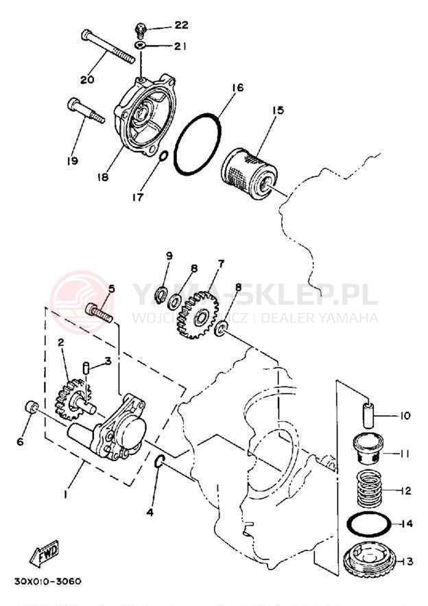 Schemat "Pompa olejowa" do Yamaha XT250LC/XT250L