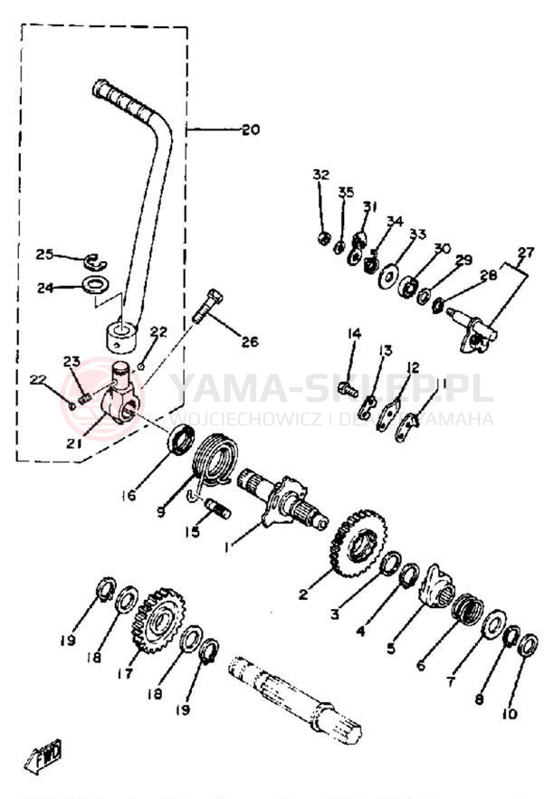 Schemat "kopniak" do Yamaha XT250H