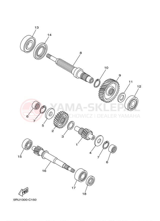 Schemat "Skrzynia biegów " do Yamaha MAJESTY YP400V