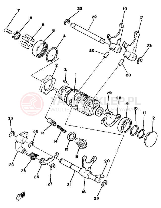 Schemat "Wodziki, automat" do Yamaha YZ250C