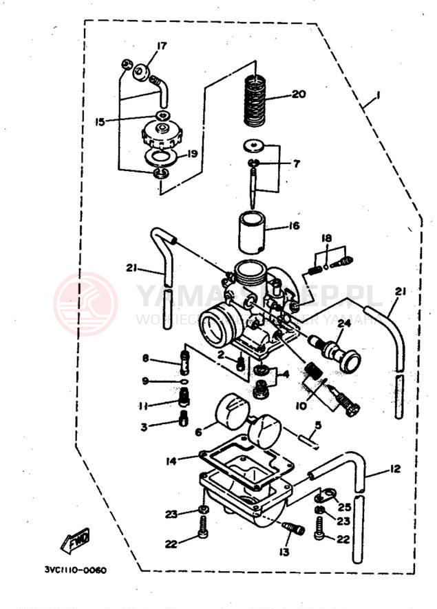 Schemat "Gaźnik" do Yamaha RT180G
