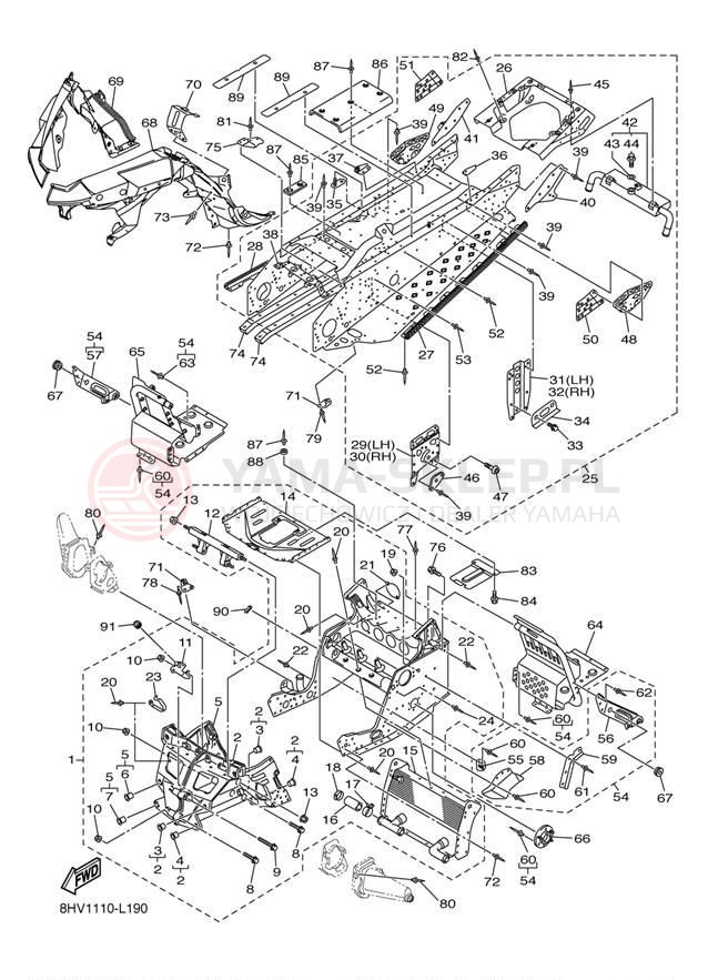Schemat "rama" do Yamaha VECTOR RS90PBB/RS90PBR