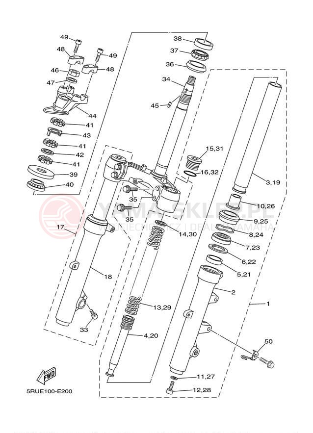 Schemat "Półki zawieszenia" do Yamaha MAJESTY YP400V