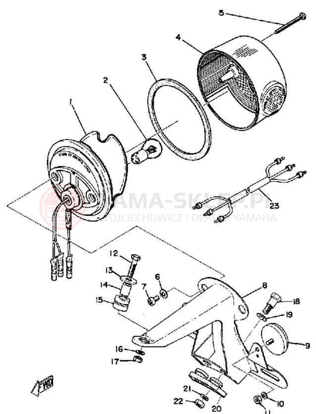 Schemat "Oświetlenie tył" do Yamaha LS2