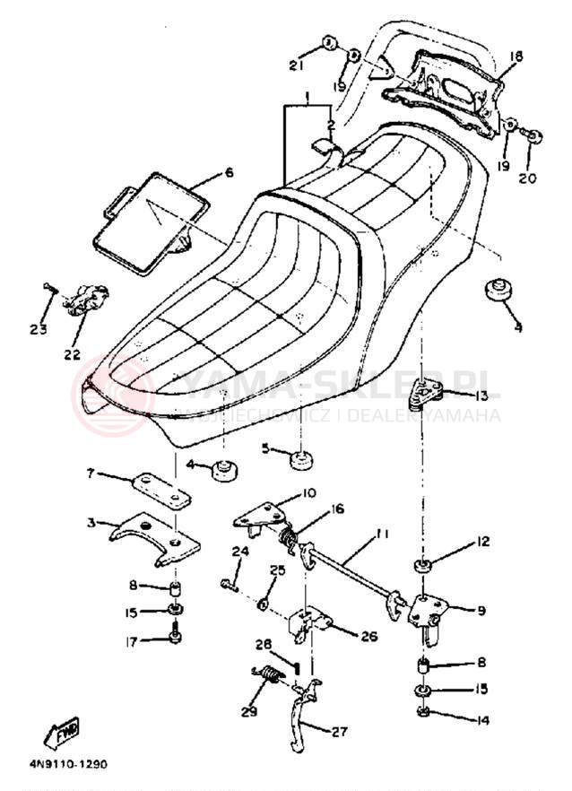 Schemat "siedzenie" do Yamaha XS650SJ