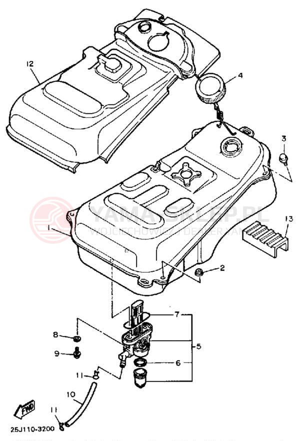 Schemat "Zbiornik paliwa" do Yamaha RIVA 180 XC180L/XC180LC