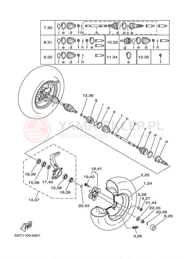 Schemat "Koło przód" do Yamaha GRIZZLY YFM600FMC/YFM600FM