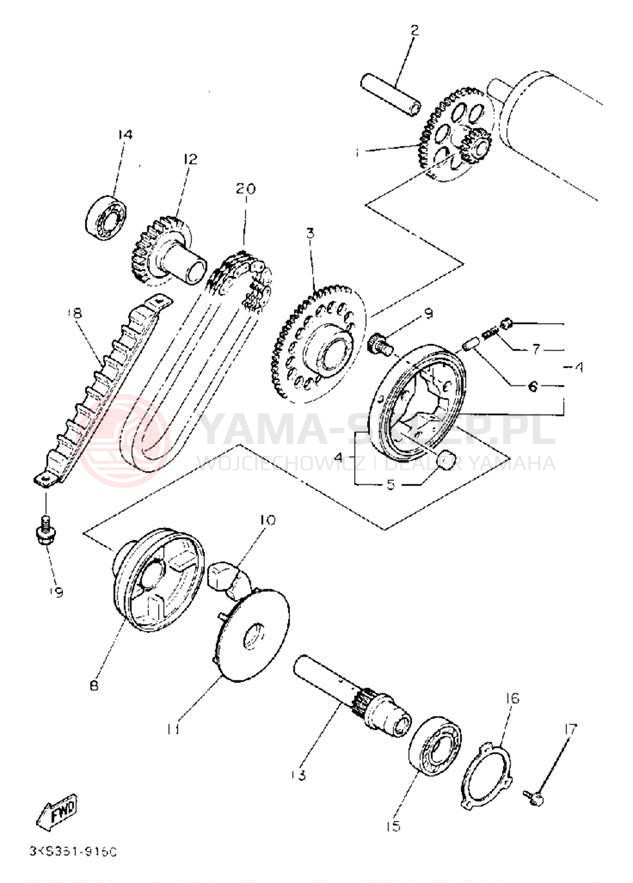 Schemat "rozrusznik" do Yamaha FZR1000D/FZR1000DC