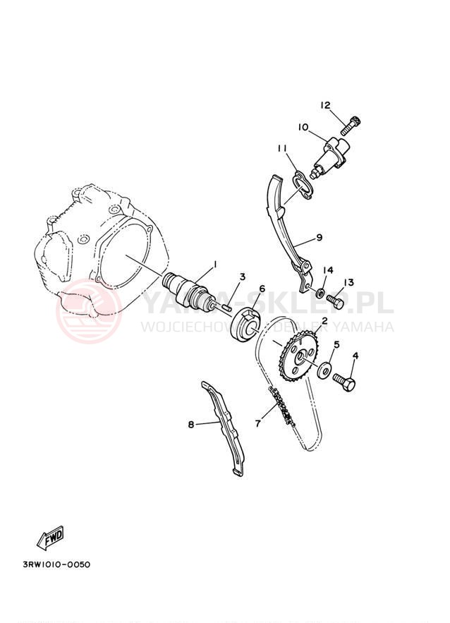 Schemat "Rozrząd - łańcuszek" do Yamaha TTR225 TTR225RC/TTR225R