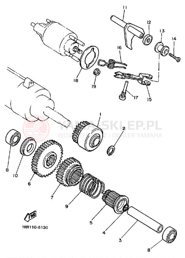 Schemat "rozrusznik" do Yamaha VIRAGO 700 XV700CTC/XV700CT