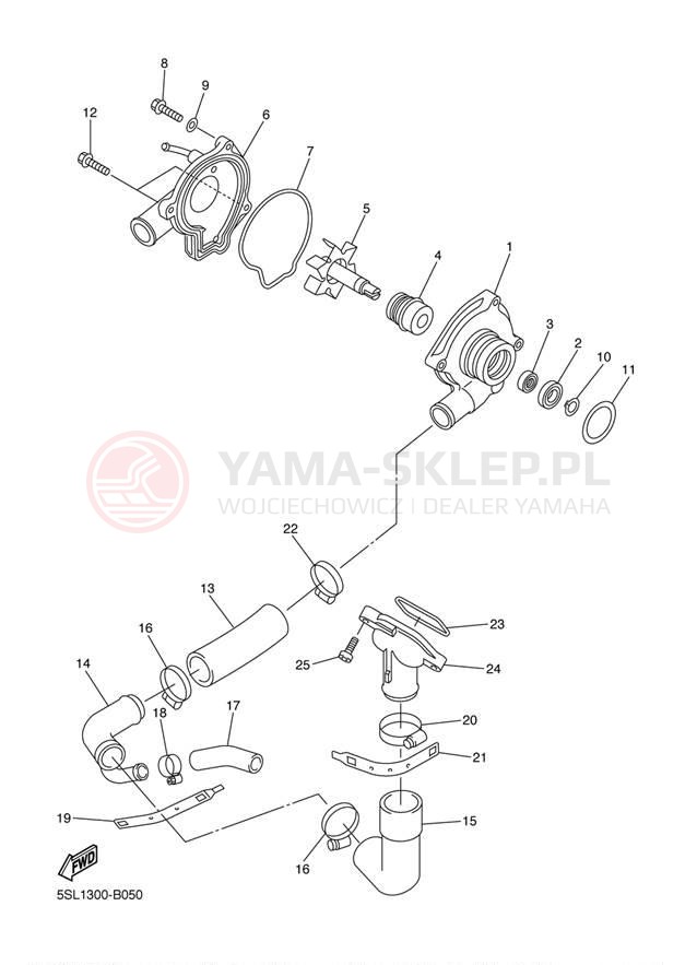 Schemat "Pompa wody" do Yamaha YZFR6 YZFR6R/YZFR6RC