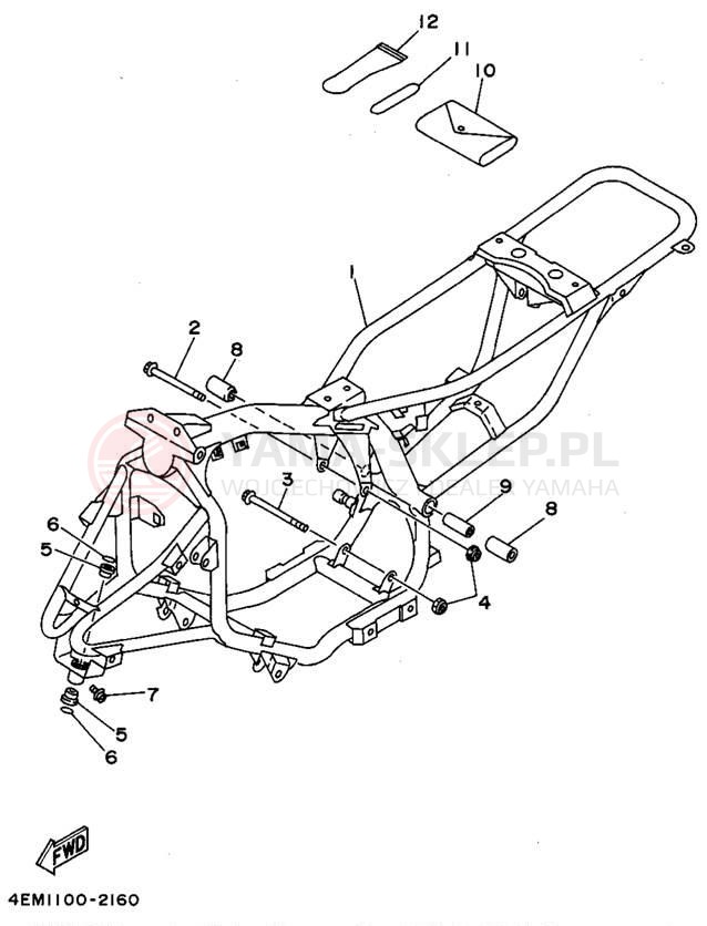 Schemat "rama" do Yamaha BADGER YFM80G