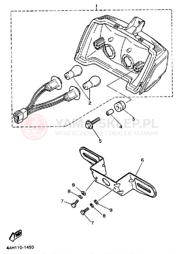 Schemat "lampa tył" do Yamaha FJ1200B/FJ1200BC