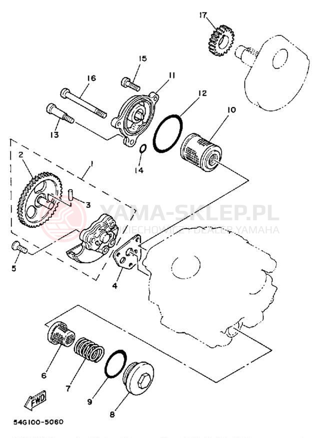 Schemat "Pompa olejowa" do Yamaha BW200N