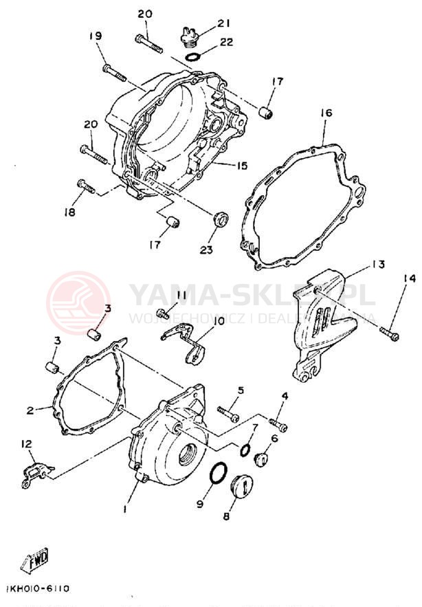 Schemat "Pokrywa silnika" do Yamaha TT225T