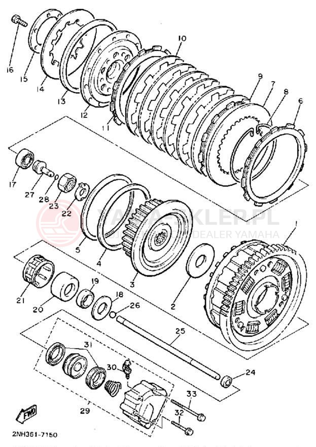 Schemat "sprzęgło" do Yamaha FJ1200B/FJ1200BC