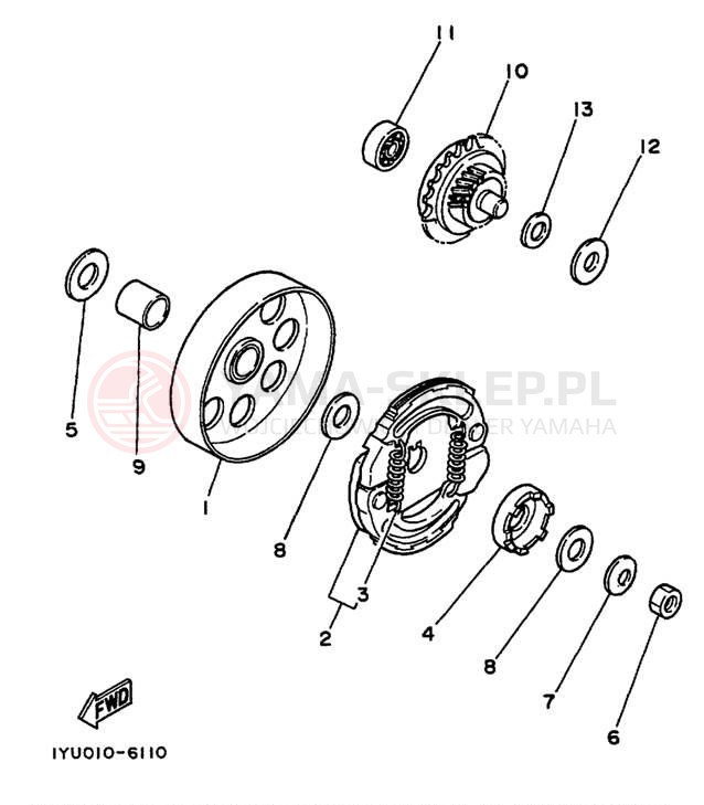 Schemat "sprzęgło" do Yamaha RAZZ SH50M