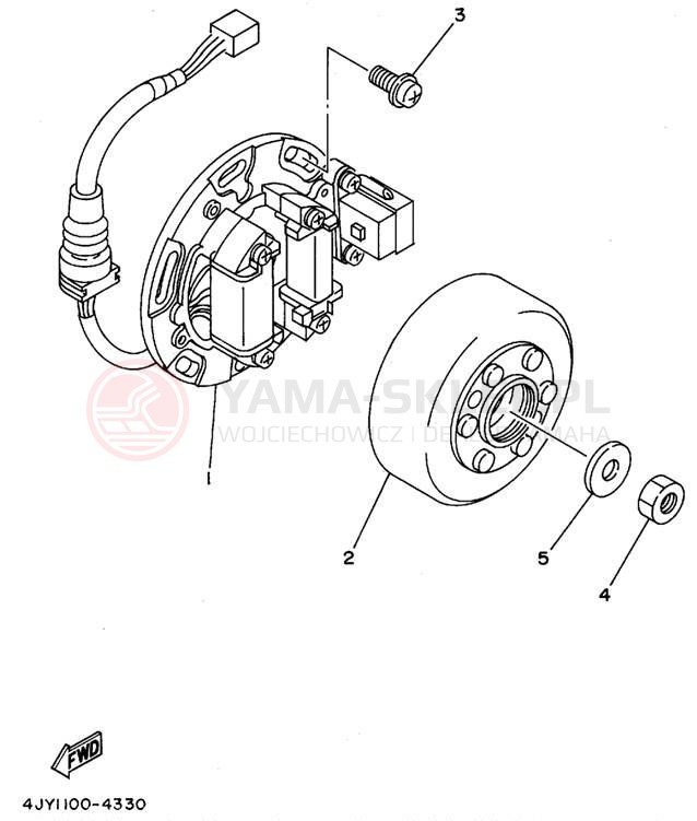 Schemat "prądnica" do Yamaha YZ125F1