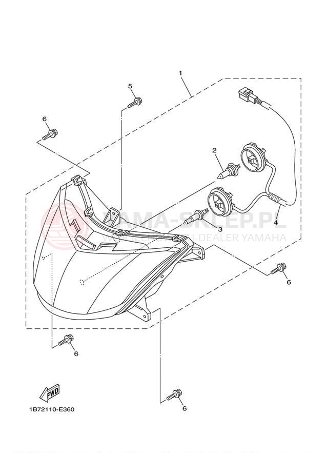Schemat "Lampa przód" do Yamaha MORPHOUS CP250W