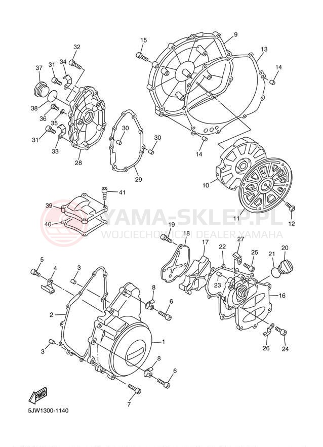 Schemat "Pokrywa silnika" do Yamaha FJR1300ABS FJR13AT/FJR13ATC