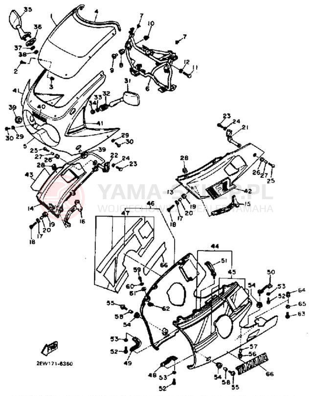 Schemat "Owiewki" do Yamaha FZ600SC/FZ600S