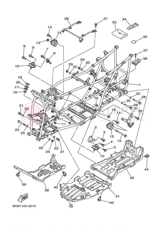 Schemat "rama" do Yamaha GRIZZLY 660 HUNTER YFM66FGHX