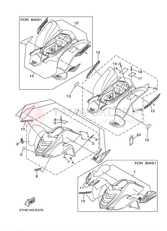 Schemat "naklejki" do Yamaha RAPTOR 80 YFM80RV