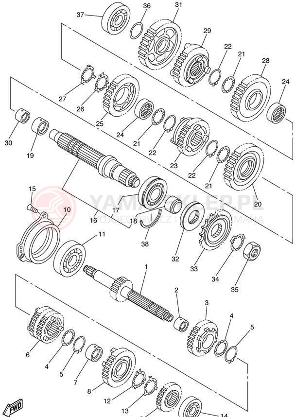 Schemat "Skrzynia biegów " do Yamaha FZ1 FZS1000N/FZS1000NC