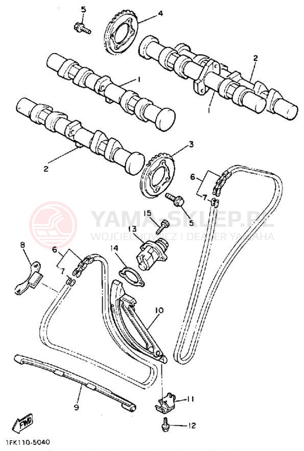 Schemat "Rozrząd - łańcuszek" do Yamaha V MAX 1200 VMX12N/VMX12NC