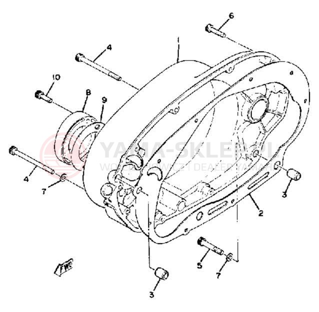 Schemat "Pokrywa silnika" do Yamaha XS650G