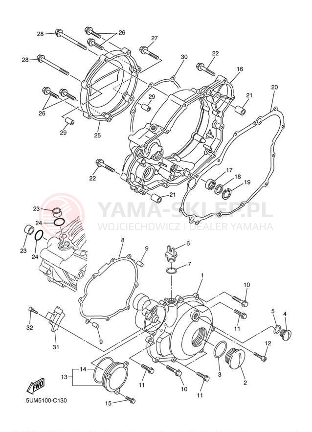 Schemat "Pokrywa silnika" do Yamaha WR250F WR250FS