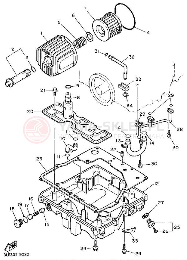 Schemat "Filtr oleju" do Yamaha FZR1000WC/FZR1000W