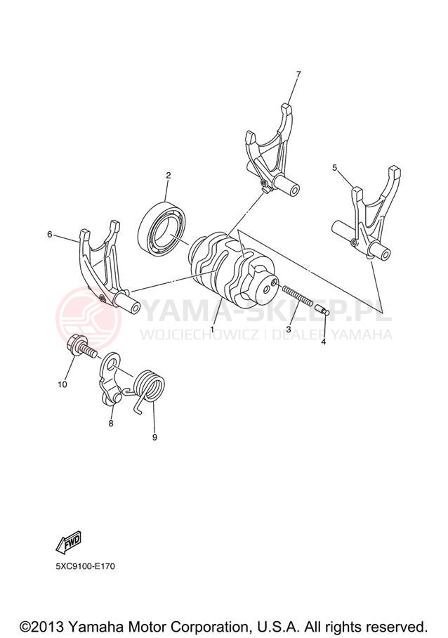 Schemat "Wodziki, automat" do Yamaha YZ250F YZ250FXL/YZ250FXW